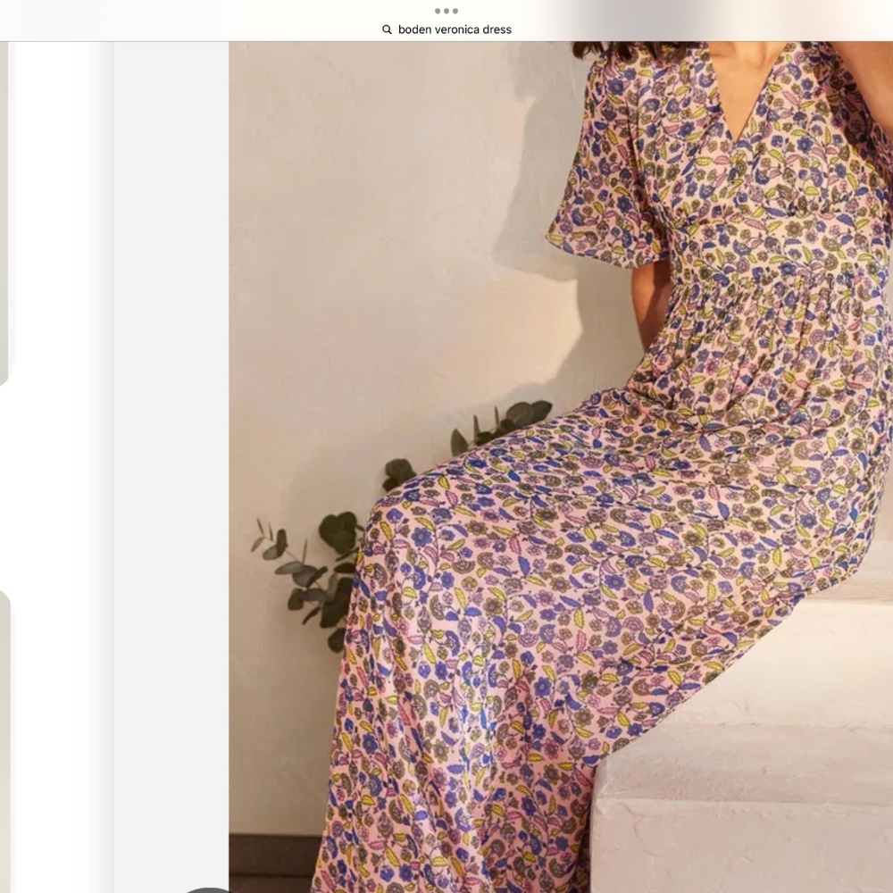 Boden Veronica Floral Maxi Dress Lavender Pink Flutter Sleeve